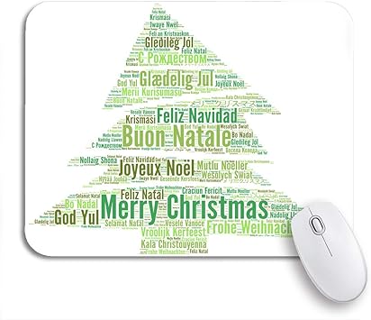 Amazon Ninehasa 可愛いマウスパッド グリーンは さまざまな言語でメリークリスマスを祝います ワードクラウドノンスリップゴムバッキングノートブック用マウスパッドコンピューターマウスマット Ninehasa マウスパッド 通販
