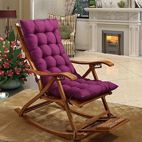 WDZA Outdoor Sun Lounger Cushion(Not including the chair) Patio Garden Furniture Thick Padded Bed seat cushion,48x125x8cm,purple