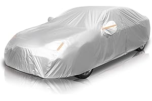 AMBARI Car Cover Waterproof All Weather Outdoor Car Cover Sun Protection Full Exterior Covers, Car Cover for Sedan Length up to 170 Inches (Silver, Size A1)