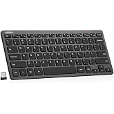 Arteck 2.4G Wireless Keyboard Ultra Slim and Compact Keyboard with Media Hotkeys for Computer Desktop PC Laptop Surface Smart TV and Windows 11/10/8/7, Black