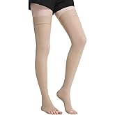 20-30 mmHg Compression Stockings for Women and Men,Thigh High Open Toe Compression Socks , Medical Graduated Support Hose for Varicose Veins, Edema, DVT,Relief Shin Splints,Edema,Swelling