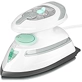 BEAUTURAL Mini Travel Steam Iron for Clothes with Dual Voltage, White | Non-Stick Soleplate and Cord Storage, Easy Temperature Control, Ideal for Sewing, Quilting and Handcraft