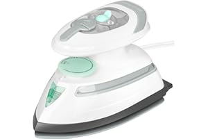 BEAUTURAL Mini Travel Steam Iron for Clothes with Dual Voltage, Temperature Control, Non-Stick Soleplate and Cord Storage, Ideal for Sewing, Quilting and Handcraft