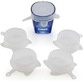 Ulrolc Small Silicone Stretch Lids 5 Pack of 2.5 inch Reusable Stretch Cover, Silicone Stretch and Seal Lids Fit for 2.6 to 3.4 inch Can Cup Regular and Wide Mouth Mason Jar