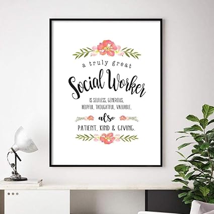 Zywgg Impression Sur Toile Image Travailleur Social Cadeau Peinture Un Vraiment Grand Travailleur Social Citations Art Bureau Mur Art Decor 50x70cm Frameless Amazon Fr Cuisine Maison