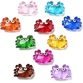 Ornazy 20Pcs Random Color Small Bumpy Crab Beads Handmade Lampwork Sea Animal Glass Beads for Jewelry Making Necklace Earrings