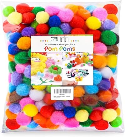 Caydo 240 Pieces Pom Poms 2.5cm Assorted Colour Acrylic Yarn Craft Ball