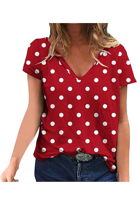 Agnes Orinda Plus Size Women's Tops - V Neck Henley Button Blouse With Ruffled Hem