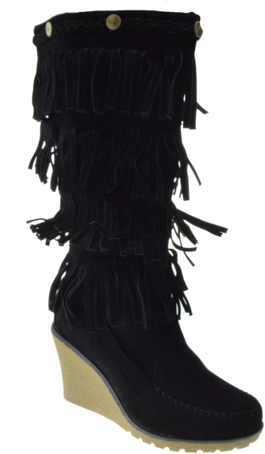 wedge moccasin boots