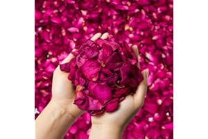 NKYUX Dried Rose Petals Bulk 5oz – Natural Red Flower Petals for Bath, Candle, Soap Making, Wedding Decor – Real Rose Petals for Romantic DIY Crafts, Confetti, Spa Use, Valentine’s Day Gift