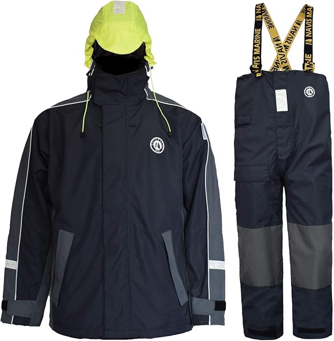 Navis Marine Sailing Jacket with Bib Pants for Men Women Waterproof Breathable Rain