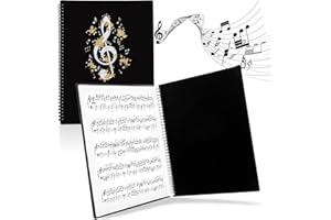 60 Pages,Score Folder,Sheet Music Folders,Music Folder Cute,Music Folder,Choir Folder,Musique,A4 Binder (Black)
