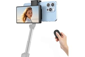 APEKX 5" Vlog Self-Timer Monitor Screen with Real-Time Sync Low Latency, Direct Cable Connection, Perfect for Live Screen Sharing on TikTok, YouTube-Compatible with iPhone and Android Phones (Black)