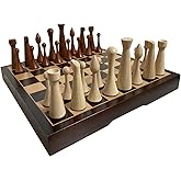 FINENI Luxurious 20 inch Real Luxurious Original Colored Solid Wooden Chess Set. Durable Handmade Chess Board Game Sets with Storage Slots for 5.2” Weighted & Elegant Designed Wooden 34 Pieces (C20L)