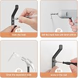 susswiff 20-Pack Aluminum Coat Hooks 10KG Max Wall Door Hanger Matt Black view 7