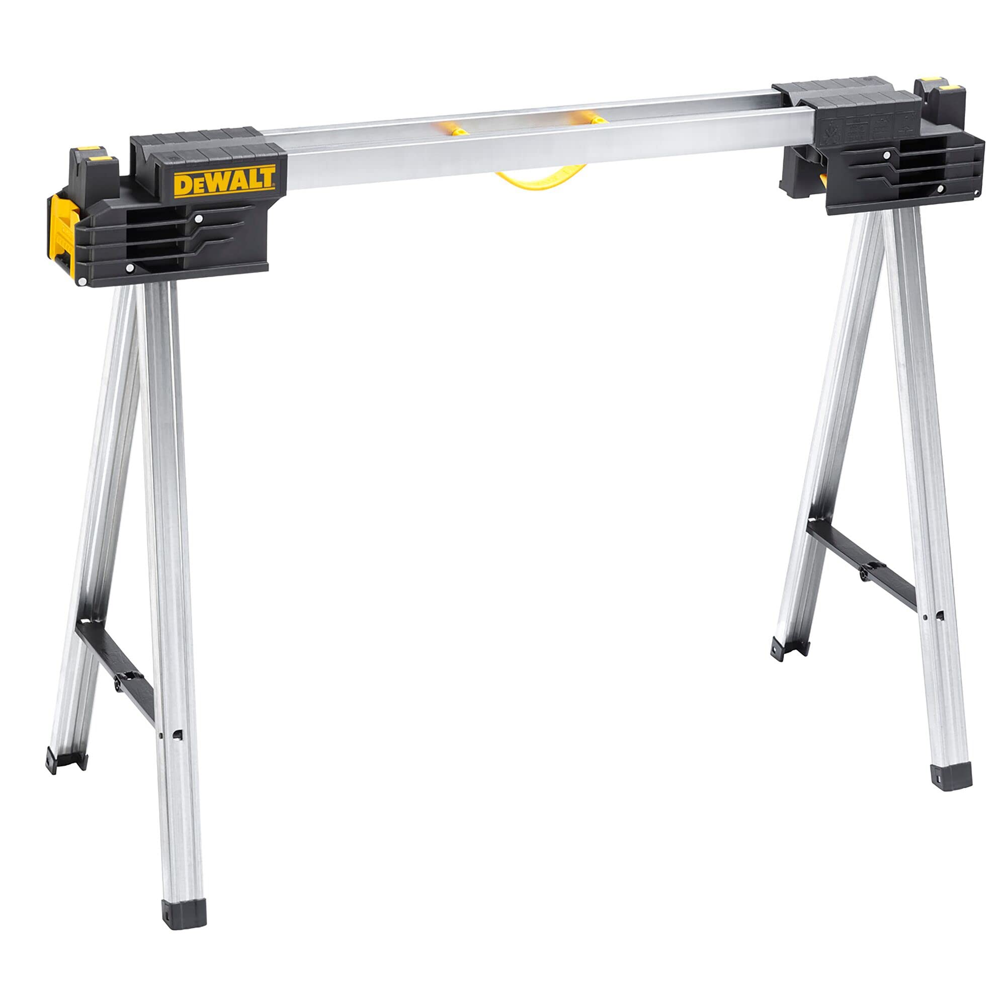 DWST1-75676 Full Metal Sawhorse (Twin Pack),fitted with trigger clamps for vertical clamping and V-groove supports for round profiles and pipes