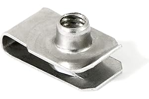 EVECAD 40 Packs 5/16" - 18 Stainless Steel Regular Extruded U Nuts, U Style Clip-on Nut, U Type Nut, U-nut, U-Type Fasteners