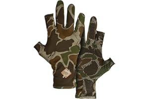 Drake Waterfowl Ol' Tom Fingerless Performance Stretch Fit Turkey Gloves (Old School Green)