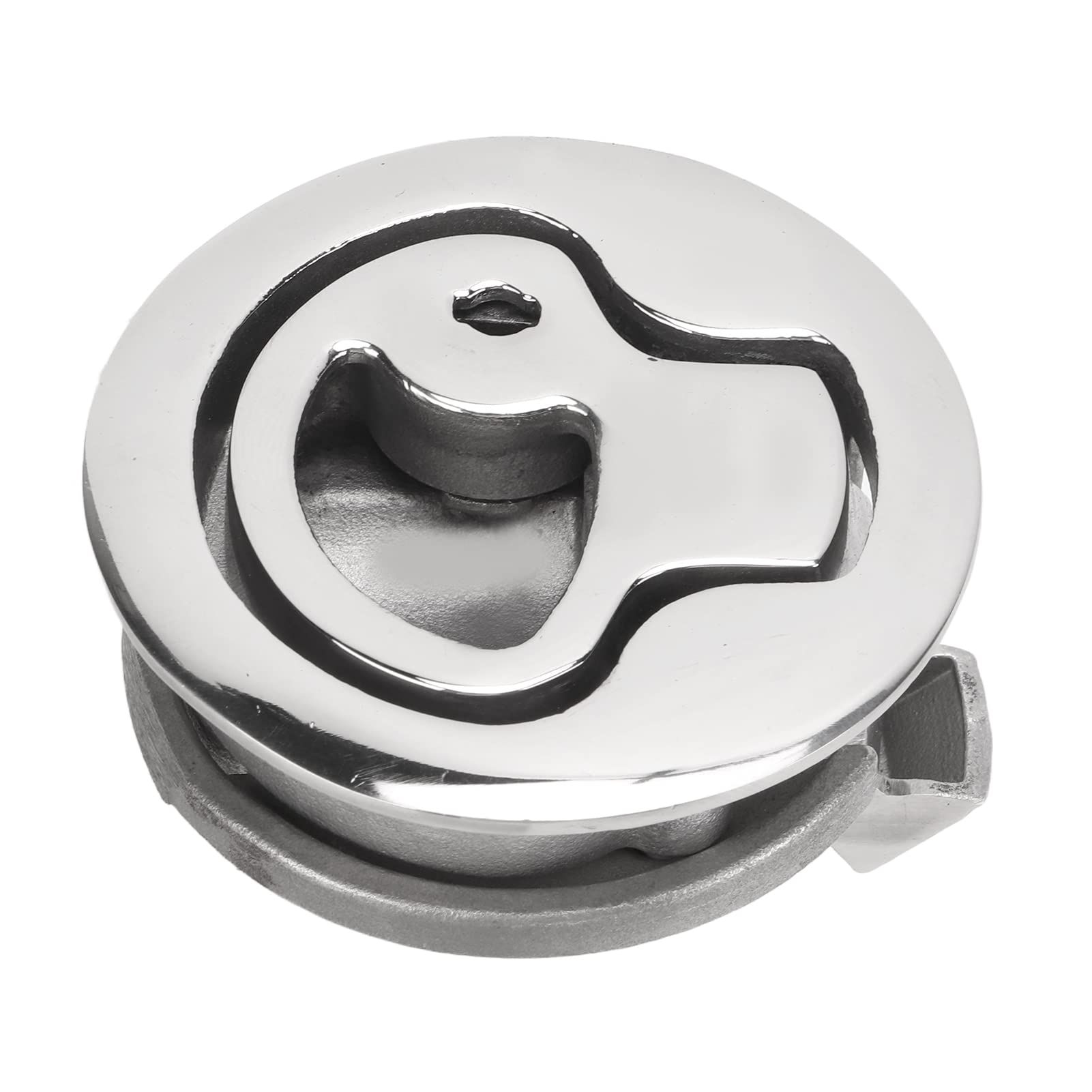 Huairdum Universal Latch Style Flush Latch Boat Door Lock 316 Stainless Steel Boat Door Hatch Lock Round Locking with 2 Keys for RV Home Marine Use