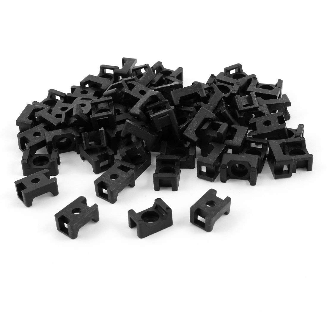 GW Wiring Products, Saddle Tie Mount 14.9 x 9.5 x 6.9 mm, Black, 100 pcs, GSM-2BC, Set of 100 Pieces