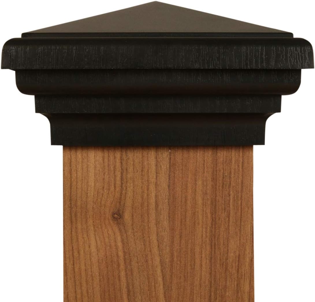4x4 Post Caps (Nominal) Black Pyramid Top (Case of 12) - With 10 Year Warranty by Atlanta Post Caps
