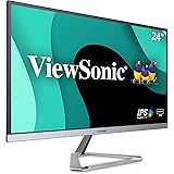 ViewSonic VX2476-SMHD 24 Inch 1080p Widescreen IPS Monitor with Ultra-Thin Bezels, HDMI and DisplayPort, Black/Silver