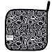 100% Cotton Kitchen Everyday Potholders Pot Holder Heat Resistant Coaster Potholder for Cooking and Baking 8 x 8-Inch Set of 3 Black