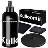 Vinyl Record Cleaner Solution 17oz/500ml, 4Pcs Vinyl Record Cleaning Kit, Record Cleaning Fluid Spray &amp; Label Protector &amp; Microfiber Cloth &amp; Protector Pad, Record Player Cleaning Kit for LP Album