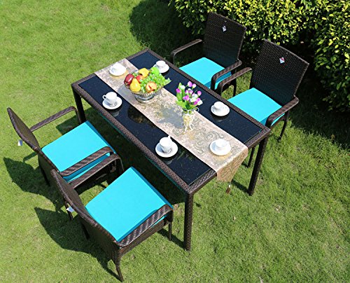 Sigmat Indoor/Outdoor Square Seat Cushions Waterproof Chair Cushion Solid Portable Chair Pad Aqua Blue 18 Inch