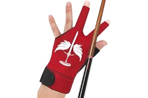 ANIMSWORD Breathable and Comfortable Billiard Pool Gloves Fits on Left Hand or Right Hand 3 Finger for Snooker Cue Sport Glove.