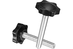 msiori 2 Pack Black 8mm(M8) x 40mm Thread Replacement Star Hand Knob Tightening Screw, Quick Removal Replacement Parts for Umbrella Base Replacement knob