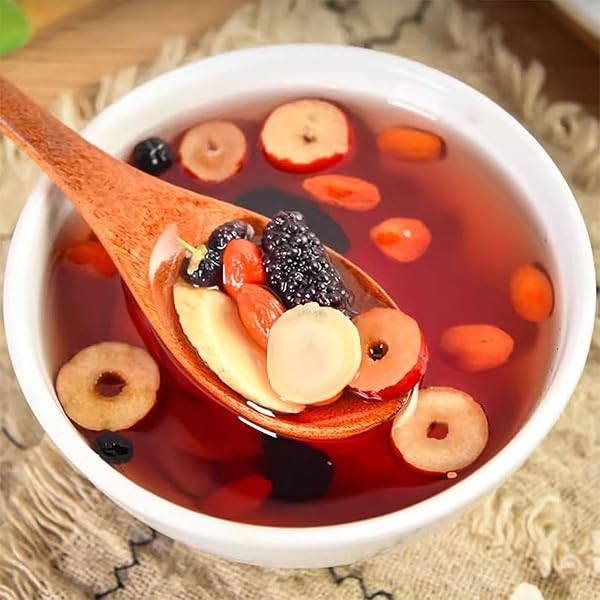 KIDNEY TEA FORMULA GINSENG FIVE TREASURES TEA, GINSENG SIX TREASURE COMBINATION SCENTED RED DATE WOLFBERRY CHINESE KIDNEY CLEANSE MEN’S HEALTH MULBERRY FOR MEN WOMEN (1)
