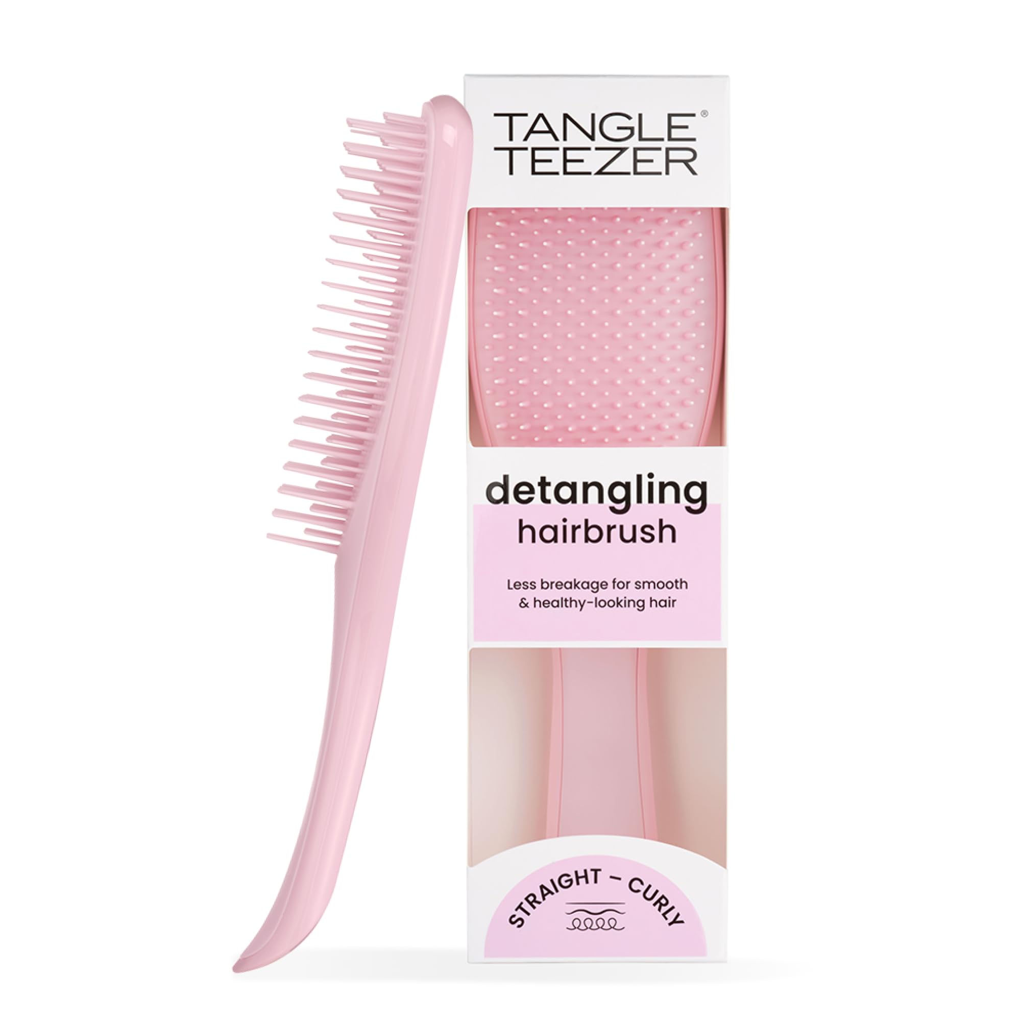 Tangle Teezer Ultimate Detangler Hairbrush - For Wet & Dry Hair - Detangling Brush for All Hair Types - Two-Tiered Teeth Reduce Breakage & Eliminate Knots - Millennial Pink