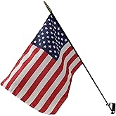 American Flag with Wall Mount Bracket, Classroom Sizes - Flag is Made in USA, Patriotic Display for Schools and Office (Quantity 1, 8x12" American Classroom Flag with Bracket)