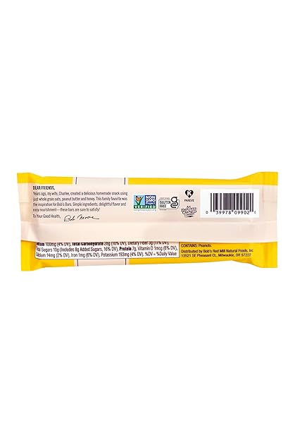 BOB’S RED MILL 5PK PB BANANA & OATS BAR, 5 BARS (PACK OF 1) – NON GMO, GLUTEN FREE, KOSHER