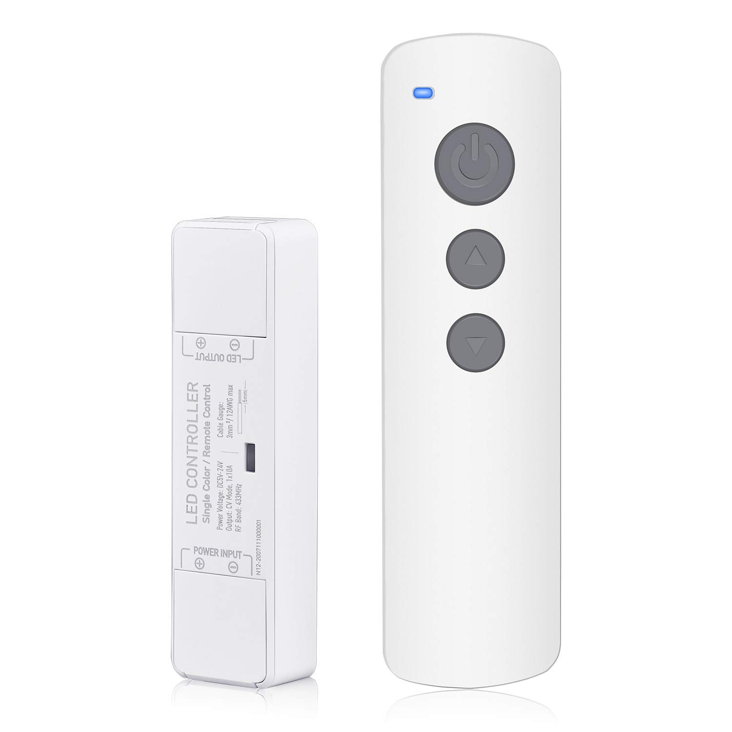 Photo 1 of SPIGHTDEX LED Strip Light Dimmer DC 5V-24V 10A PWM Wireless RF Remote Control Full Protection for Wrong Wiring Output Short Circuit Overload Overheat for Single Color LED Strip Tape 2835 3528