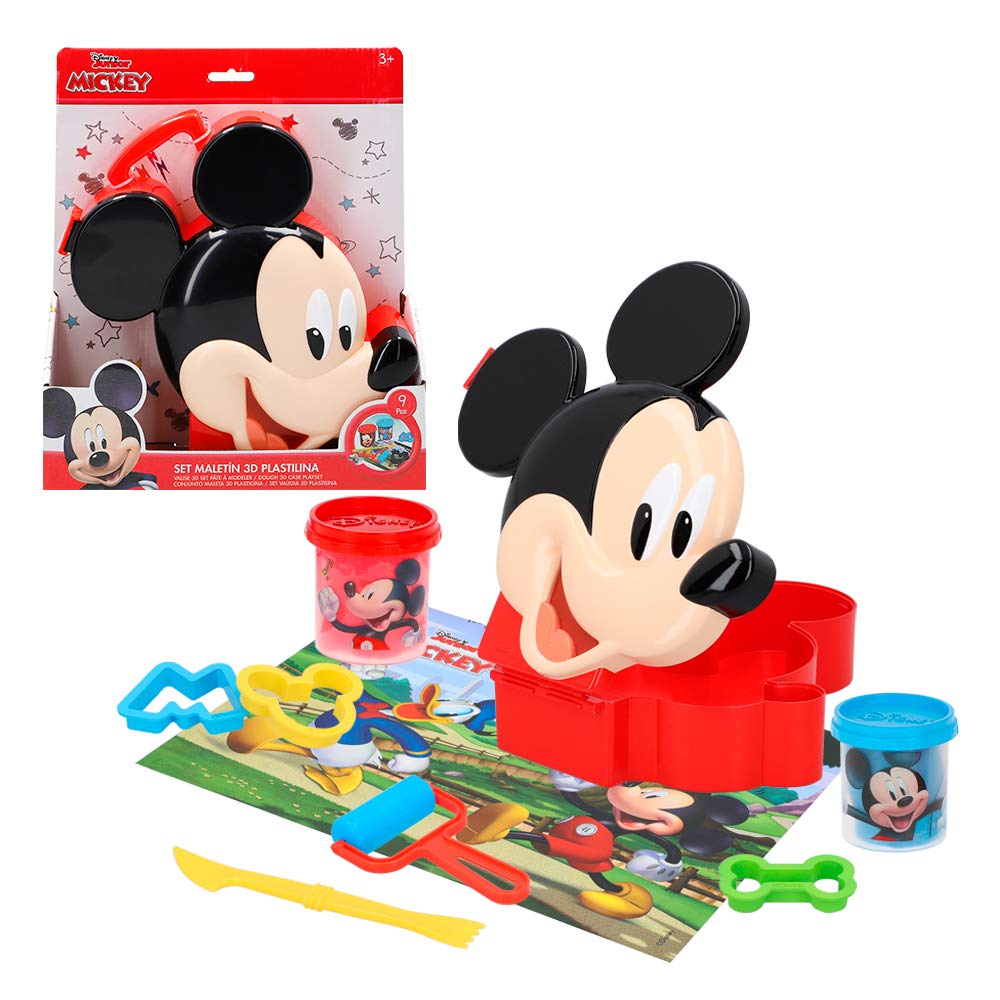 Disney - Plasticine Bottles Games Plasticine Children's 3 Years Plasticine with Accessories and Molds Non-Toxic Soft Plasticine Suitcase Mickey Mouse