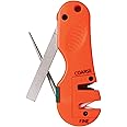 AccuSharp 4-in-1 Knife & Tool Sharpener, Coarse Tungsten Carbide Sharpening Blade & Ceramic Rod with Retractable Diamond-Tapered Rod for Knives, Fish Hooks & Tools, Orange