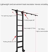Black Sliding Barn Door Kit with 170cm Rolling Ladder Hardware Set view 4