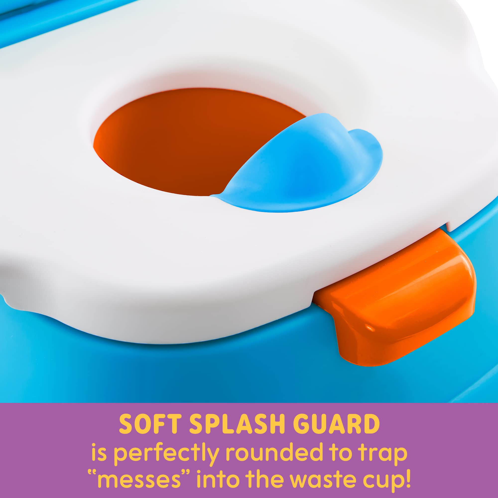 Sesame Street Cookie Monster Terrific 3 in 1 Potty Training Toilet Seat and Step Stool, Easy Clean Design with Flush Handle and Sounds, Portable, Great for Travel, Perfect for Toddler Boys & Girls 1-3