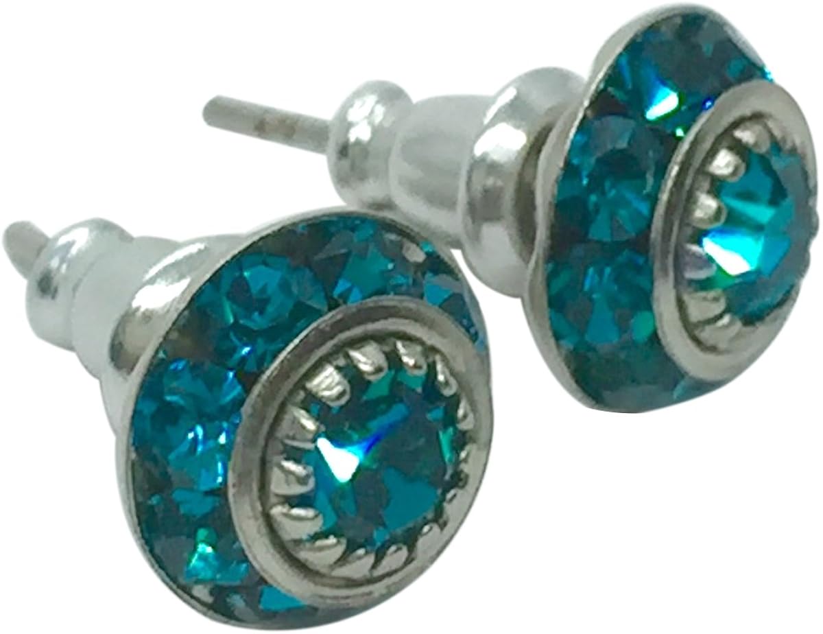 Baked Beads Birthday Birthstone SilverPlated Crystal Stud Earrings
