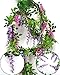 Felice Arts 2 Pcs Artificial Flowers 6.6ft/piece Silk Wisteria Ivy Vine Green Leaf Hanging Vine Garland for Wedding Party Home Garden Wall Decoration (Rose Red)