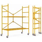 Scaffolding Platform, 800 LBS Capacity Heavy Duty Rolling Scaffold with Locking Wheels, Portable Mobile Scaffolding for Construction Site, Building Renovation, Roofing, Painting &amp; Maintenance,71"H