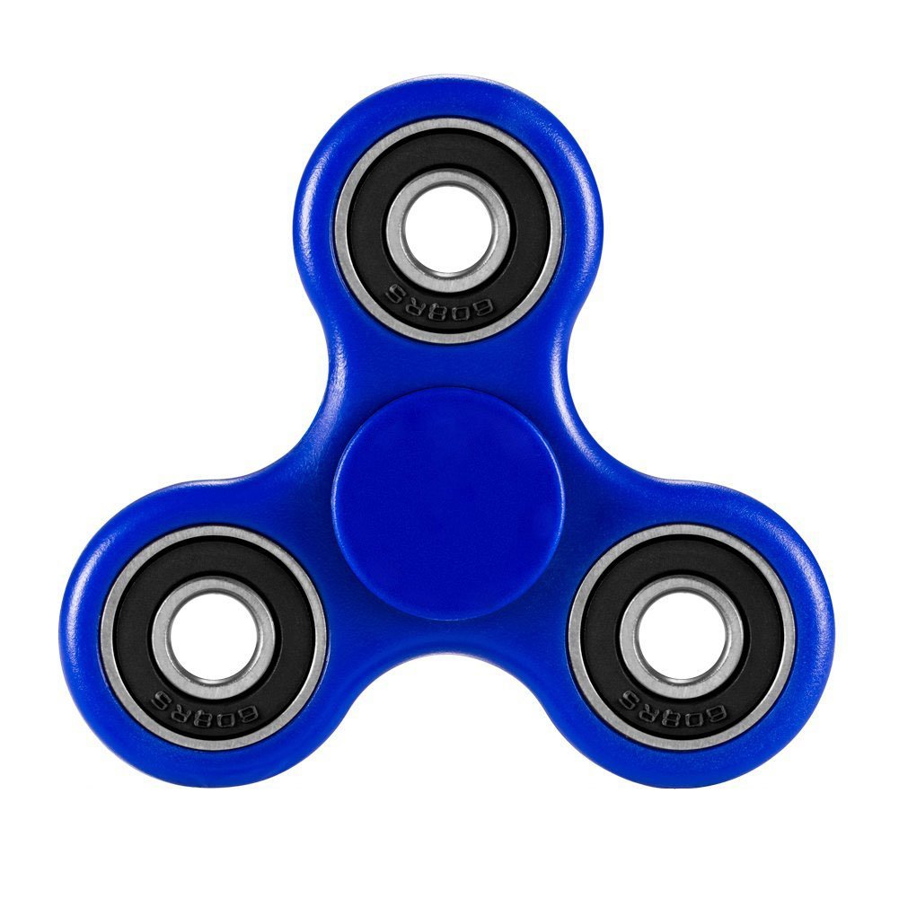 CASOFU Tri-Spinner Fidget Spinner Toy Stress Reducer Ceramic Bearing - Perfect For ADD, ADHD, Anxiety, and Autism Adult Children ,Blue - D