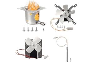 Tbgrepts Upgrade Replacement Parts Kit for Pit Boss and Traeger Pellet Grill Smoker, Include Auger Motor 2.0 RPM, Induction Fan, Igniter Hot Rod with Fuse, Fire Pot Accessories with Screws