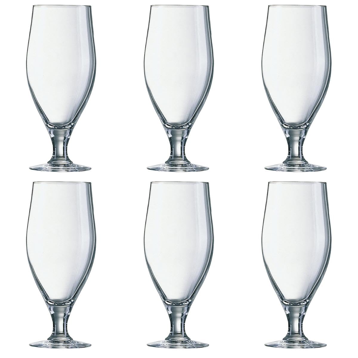 ARCOROC Beer Glass, 380 ml - Pack of 6