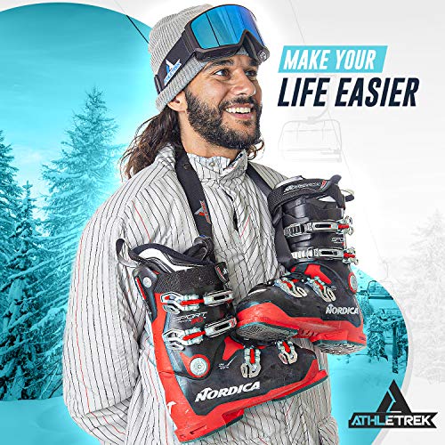 Athletrek Ski Boot & Snowboard Boot Carrier Straps Adjustable Easy Carry Strap for Adult