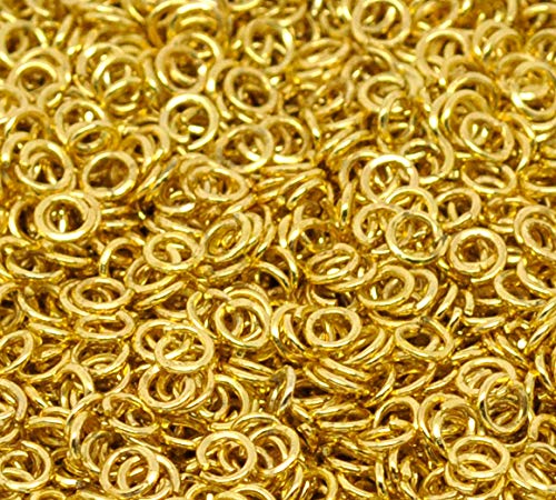 2000 x Open Jump Rings Connectors for Jewellery Making Crafts (Gold Plated, 6mm)