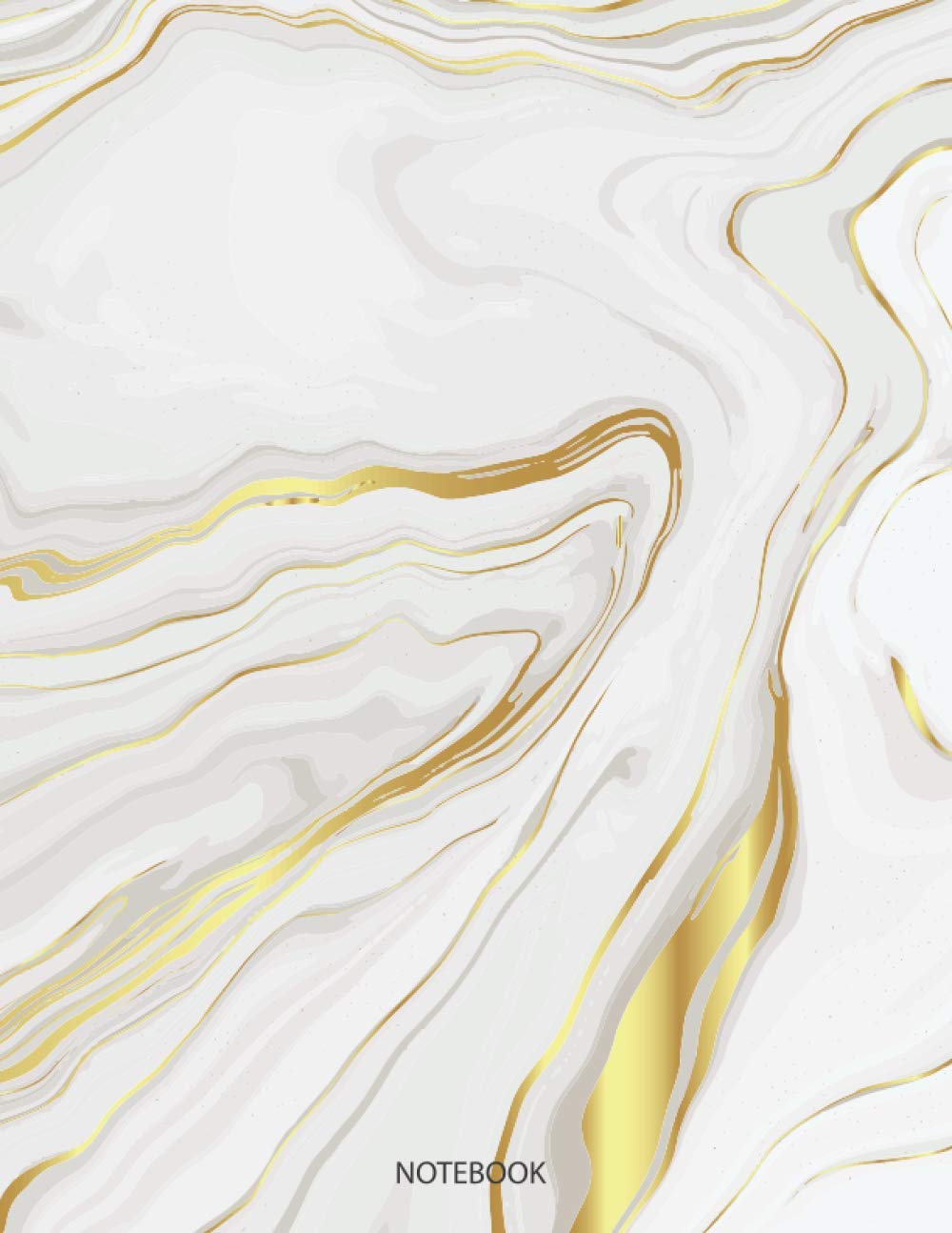 Notebook: Luxury gold marble white cover and Lined pages, Extra large (8.5 x 11) inches, 110 pages, White paper (Luxury gold marble white notebook)