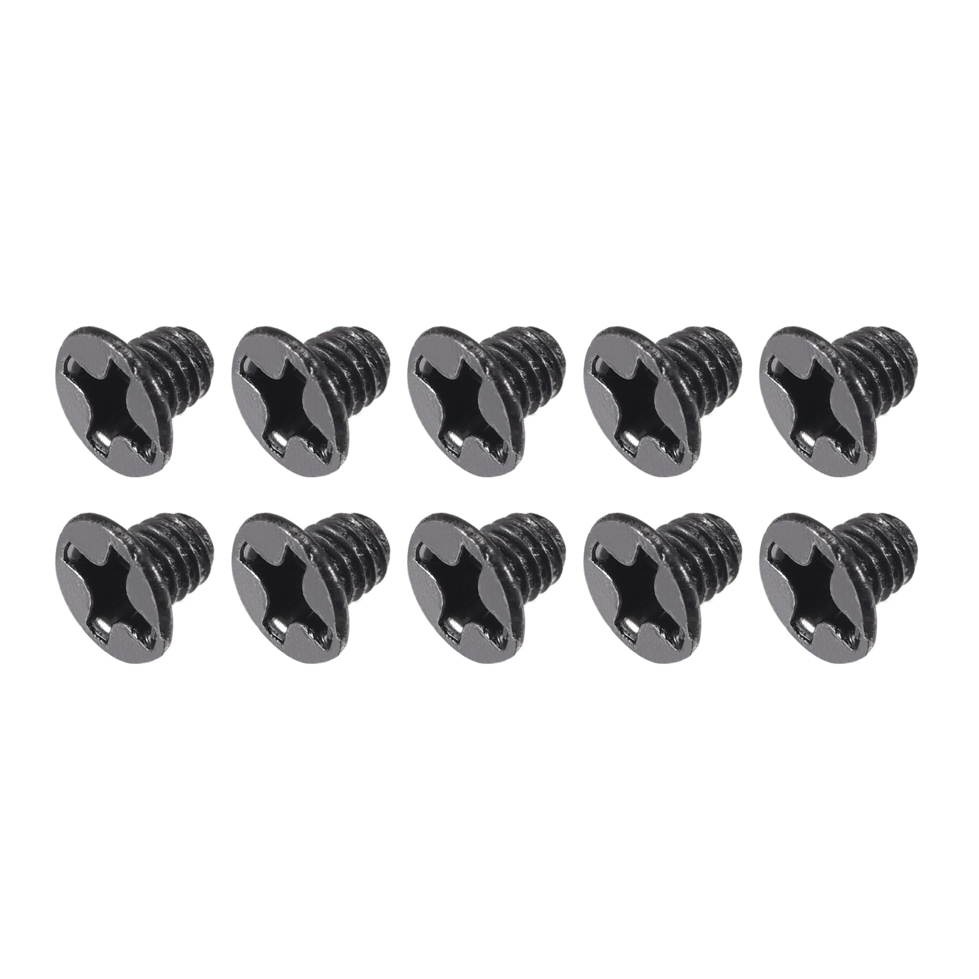 METALLIXITY Phillips Flat Head Screws (M3 x 3mm) 350Pcs, Carbon Steel Machine Screws - for Glasses Watch and Other Small Electronics, Black